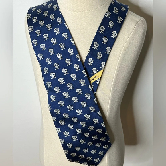 Tommy Bahama mens 100% silk blue palm tree necktie - Picture 1 of 3